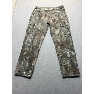 Manfinity Mens RealTree Camo Cargo Pants Straight Leg Forest Camouflage 35x31